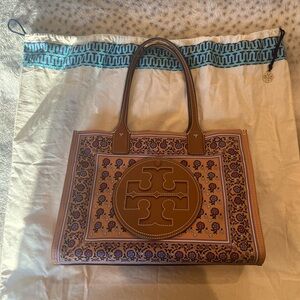 Tory Burch Ella Brown Daisy Tote